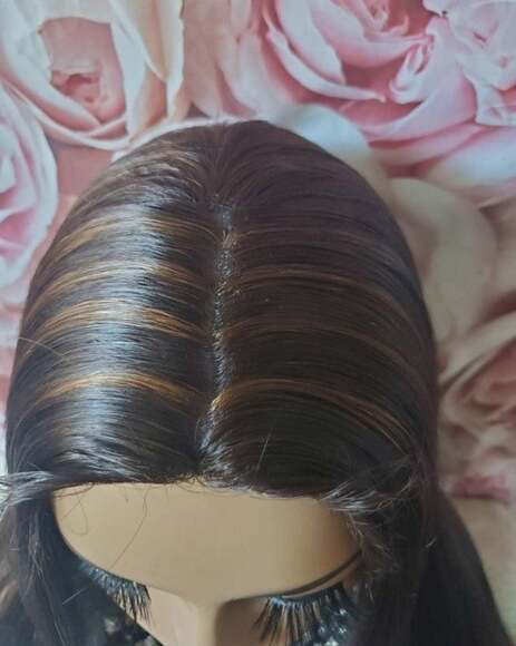 3x3 free part highlighted lace wig main image 5